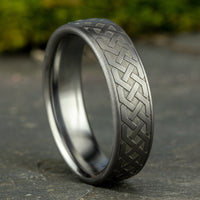 The Adare Men's Wedding Band in Grey Tantalum - 6.5mm Width by Tantalum