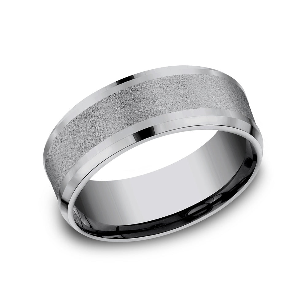 The Admiral Men's Wedding Band in Grey Tantalum - 8mm Width by Tantalum