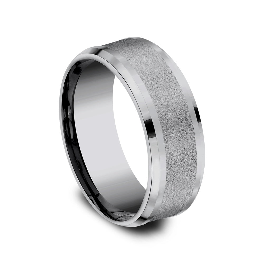 The Admiral Men's Wedding Band in Grey Tantalum - 8mm Width by Tantalum
