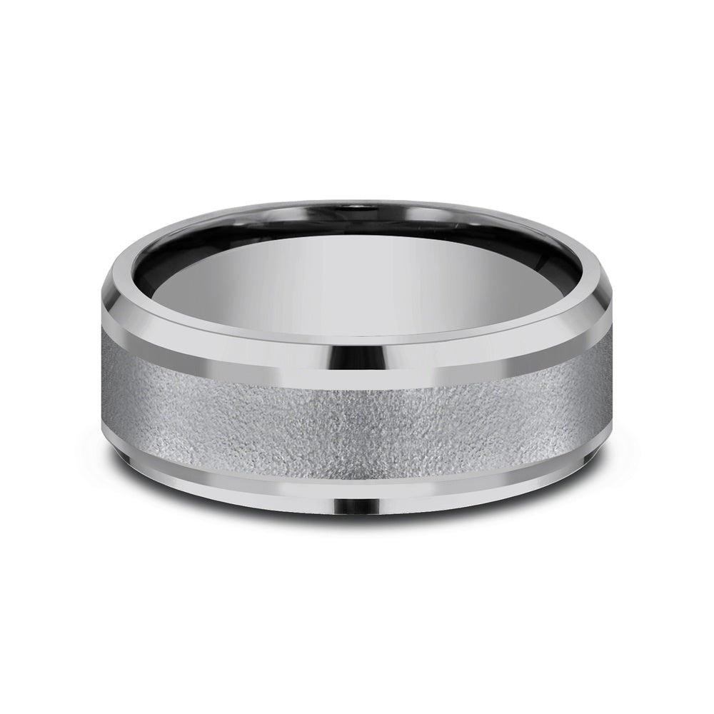 The Admiral Men's Wedding Band in Grey Tantalum - 8mm Width by Tantalum