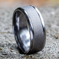 The Admiral Men's Wedding Band in Grey Tantalum - 8mm Width by Tantalum