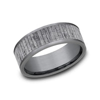 The Alder Men's Wedding Band in Grey Tantalum - 8mm Width by Tantalum