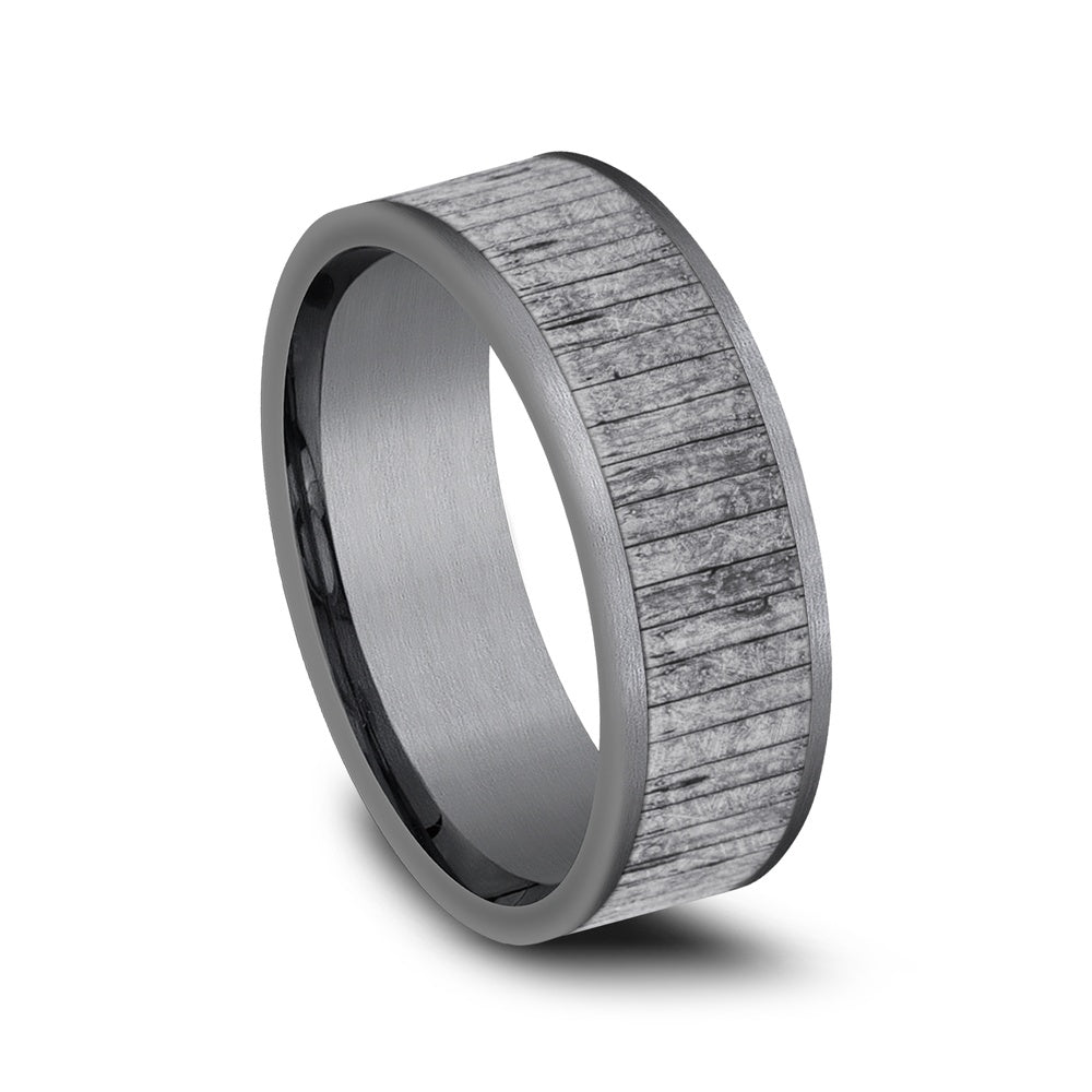 The Alder Men's Wedding Band in Grey Tantalum - 8mm Width by Tantalum