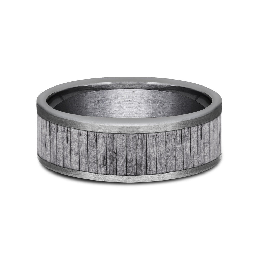 The Alder Men's Wedding Band in Grey Tantalum - 8mm Width by Tantalum