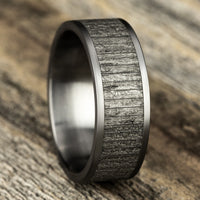The Alder Men's Wedding Band in Grey Tantalum - 8mm Width by Tantalum