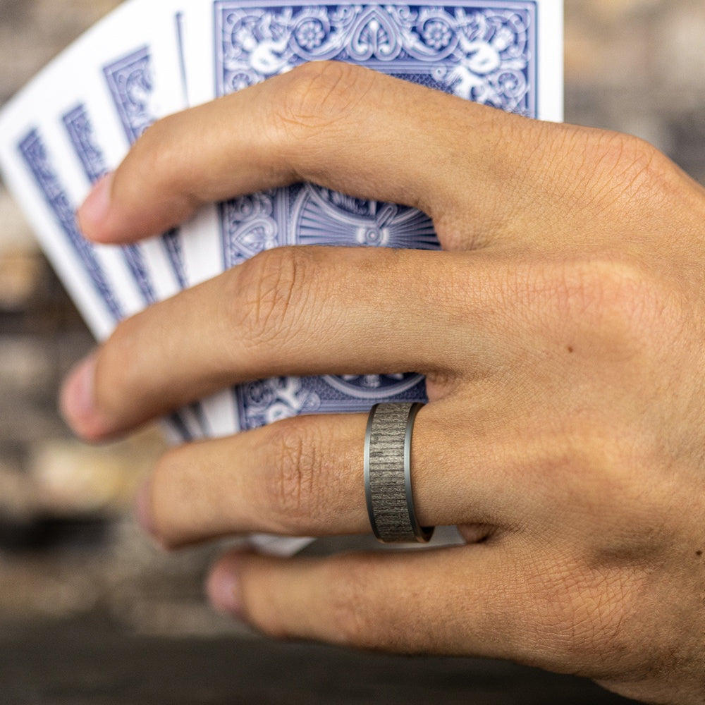 The Alder Men's Wedding Band in Grey Tantalum - 8mm Width by Tantalum