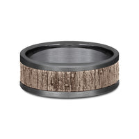 The Alder Men's Wedding Band in Grey Tantalum and 14K Rose Gold - 8mm Width by Ammara Stone