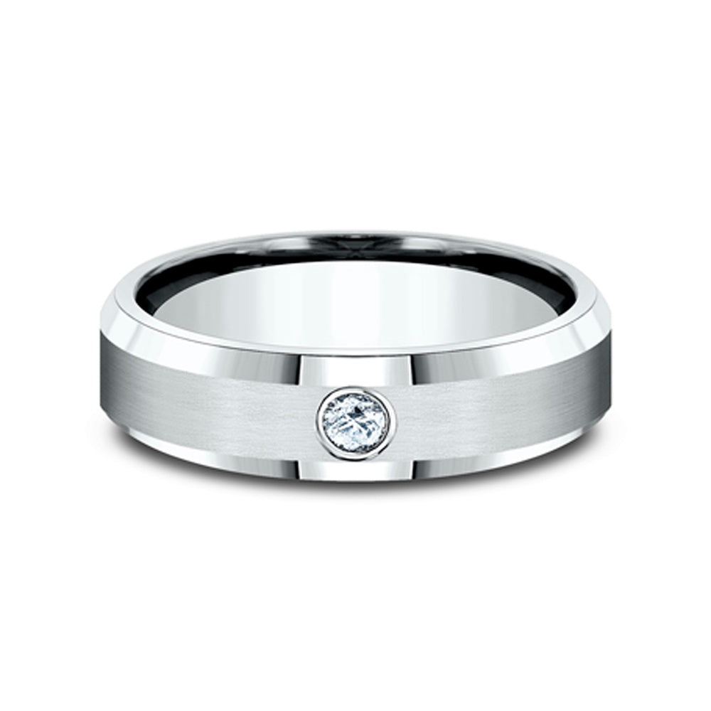 The Alexander Men's Wedding Band in 14K White Gold - 6mm Width by Benchmark