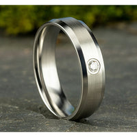 The Alexander Men's Wedding Band in 14K White Gold - 6mm Width by Benchmark