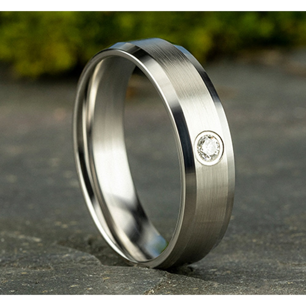 The Alexander Men's Wedding Band in 14K White Gold - 6mm Width by Benchmark