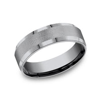 The Alpha Men's Wedding Band in Grey Tantalum - 7mm Width by Tantalum
