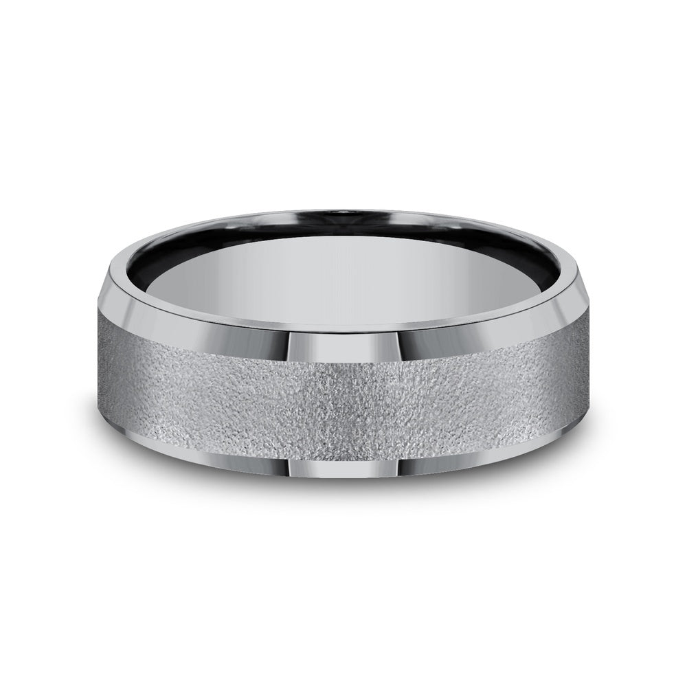 The Alpha Men's Wedding Band in Grey Tantalum - 7mm Width by Tantalum