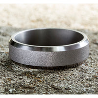 The Alpha Men's Wedding Band in Grey Tantalum - 7mm Width by Tantalum