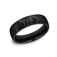 The Alpine Men's Wedding Band in Black Titanium - 6.5mm Width by Forge