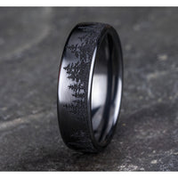 The Alpine Men's Wedding Band in Black Titanium - 6.5mm Width by Forge