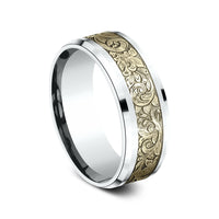The Ambassador Men's Wedding Band in 14K White and Yellow Gold - 8mm Width by Benchmark