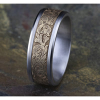 The Ambassador Men's Wedding Band in 14K White and Yellow Gold - 8mm Width by Benchmark
