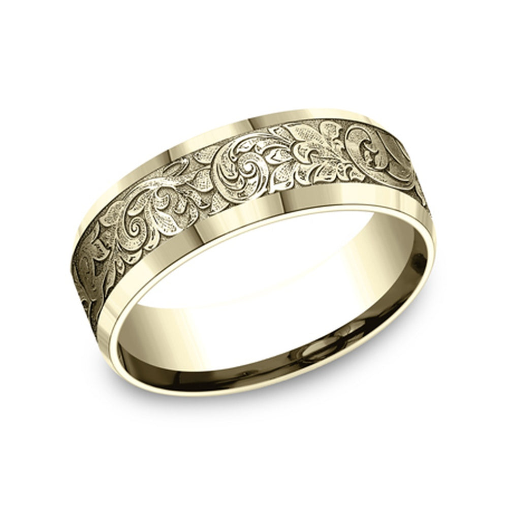 The Ambassador Men's Wedding Band in 14K Yellow Gold - 7.5mm Width by Benchmark