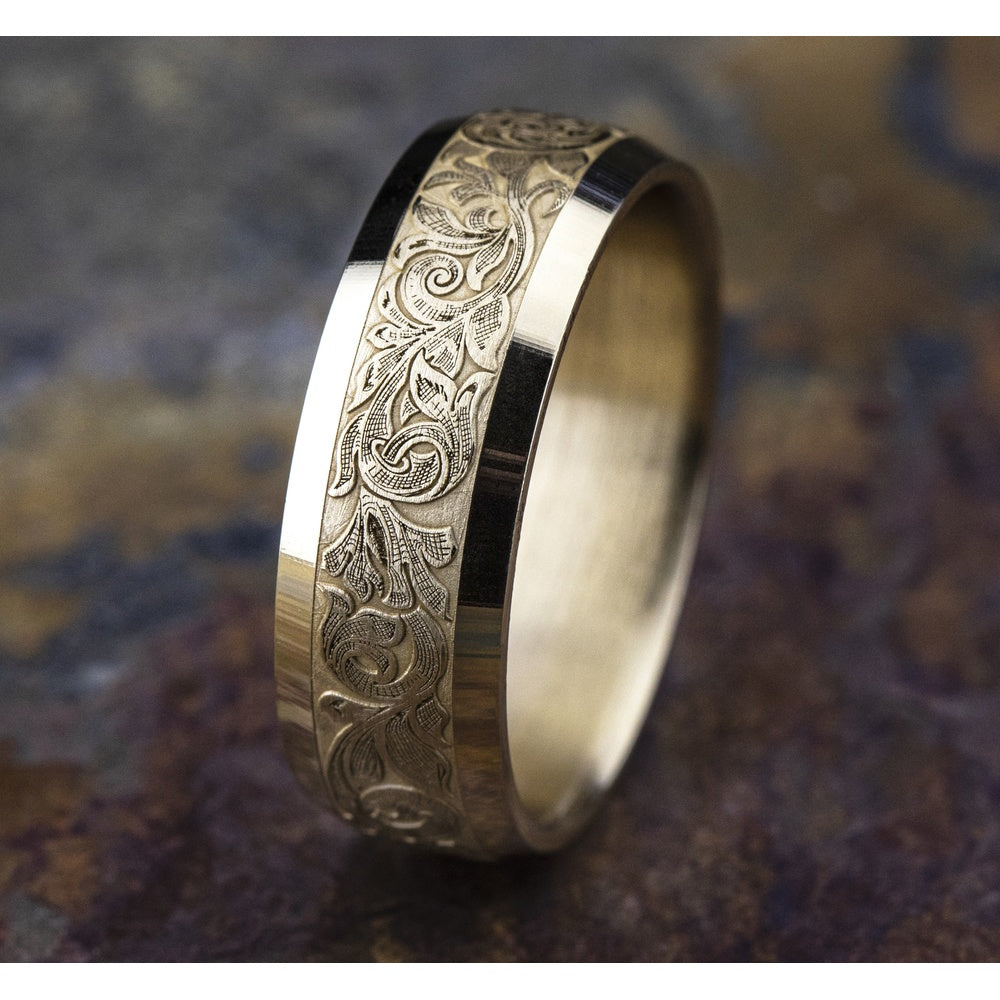 The Ambassador Men's Wedding Band in 14K Yellow Gold - 7.5mm Width by Benchmark