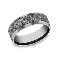 The Ambassador Men's Wedding Band in Grey Tantalum - 7.5mm Width by Tantalum