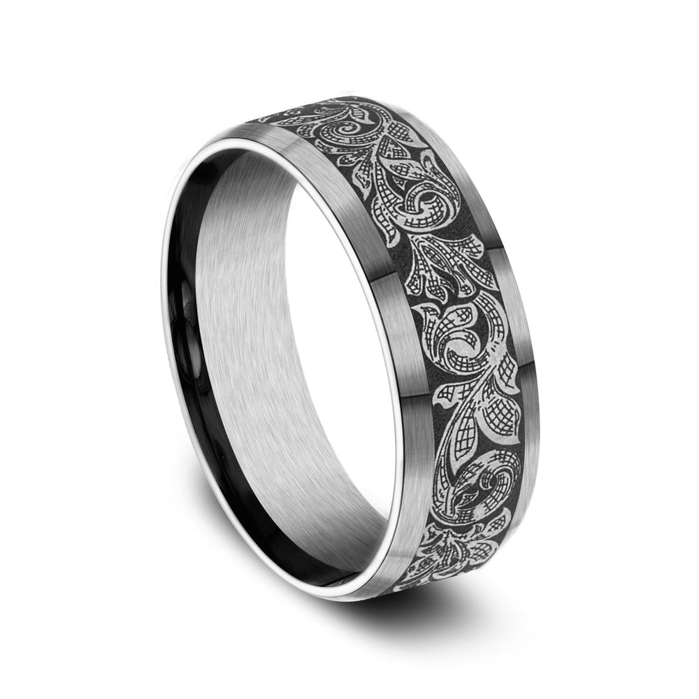 The Ambassador Men's Wedding Band in Grey Tantalum - 7.5mm Width by Tantalum