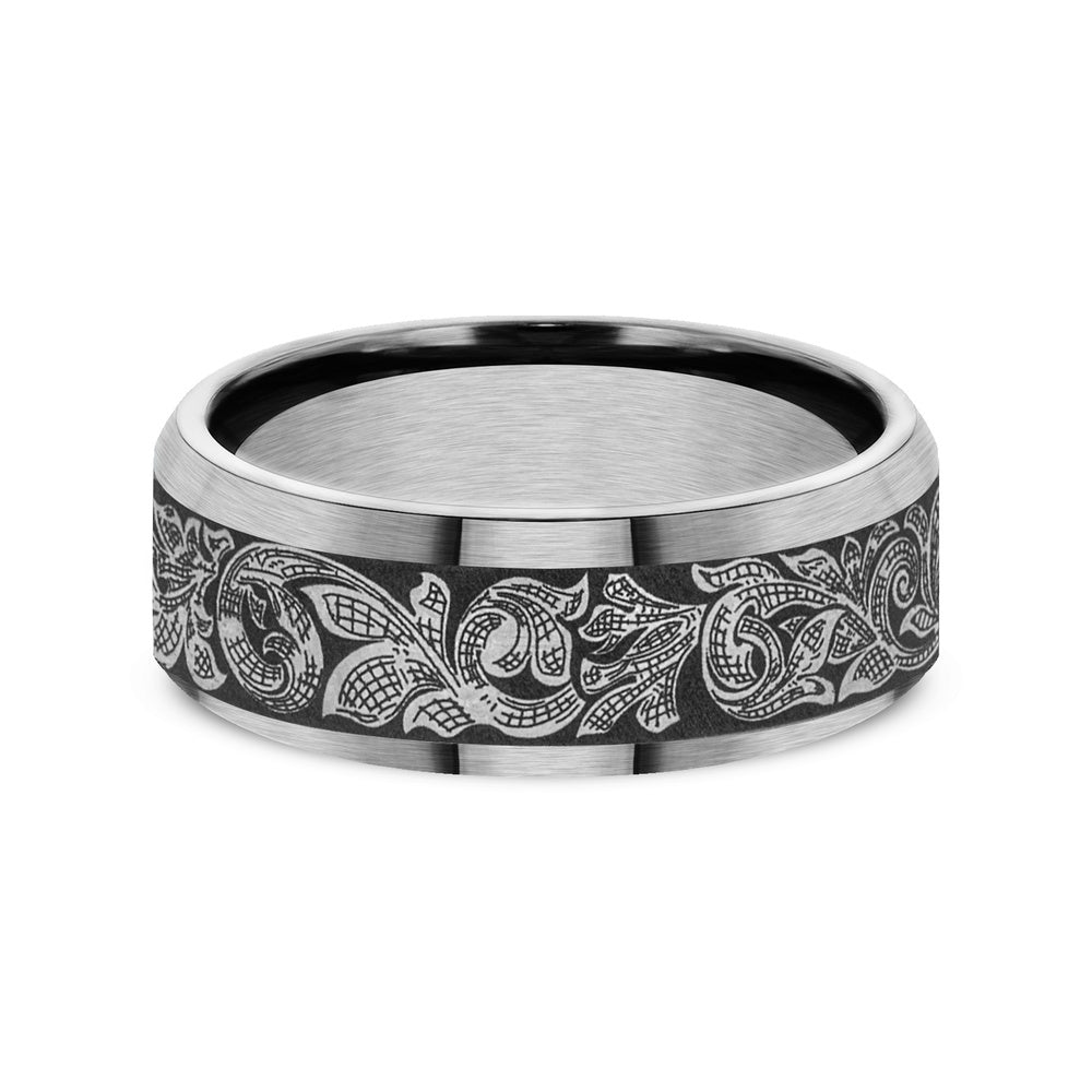 The Ambassador Men's Wedding Band in Grey Tantalum - 7.5mm Width by Tantalum