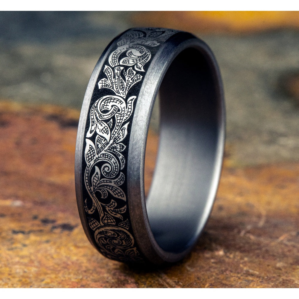 The Ambassador Men's Wedding Band in Grey Tantalum - 7.5mm Width by Tantalum