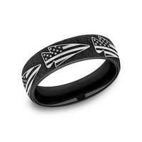 The American Men's Wedding Band in Grey-Black Titanium - 6.5mm Width by Brook and Branch