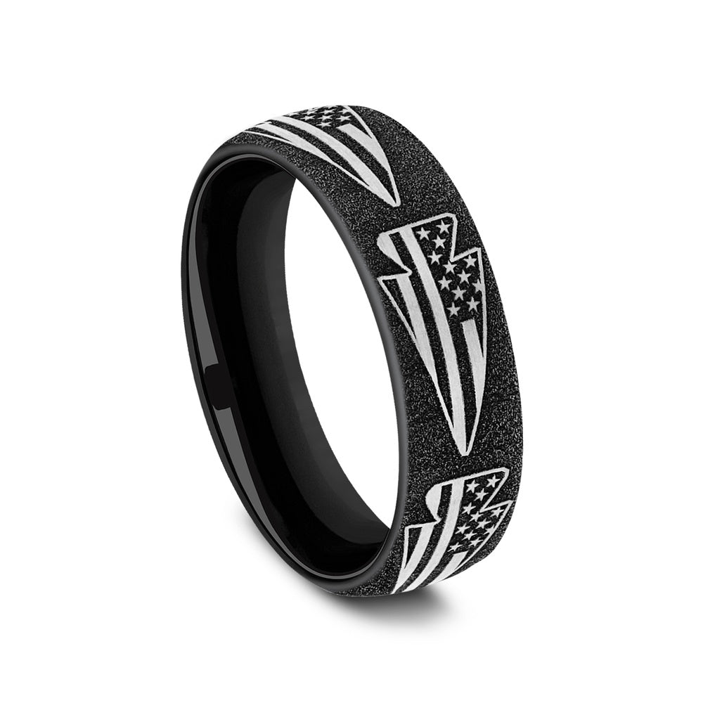The American Men's Wedding Band in Grey-Black Titanium - 6.5mm Width by Brook and Branch