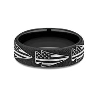 The American Men's Wedding Band in Grey-Black Titanium - 6.5mm Width by Brook and Branch