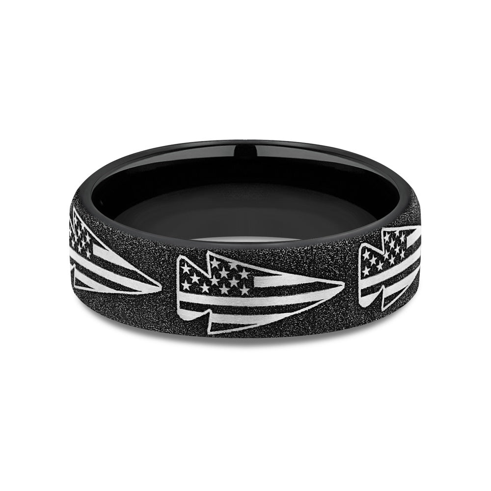 The American Men's Wedding Band in Grey-Black Titanium - 6.5mm Width by Brook and Branch