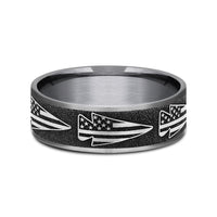 The American Men's Wedding Band in Grey Tantalum and Grey-Black Titanium - 7.5mm Width by Brook and Branch
