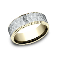 The Anderson Men's Wedding Band in 14K Yellow and White Gold - 8mm Width by Benchmark