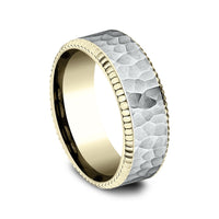 The Anderson Men's Wedding Band in 14K Yellow and White Gold - 8mm Width by Benchmark