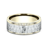 The Anderson Men's Wedding Band in 14K Yellow and White Gold - 8mm Width by Benchmark
