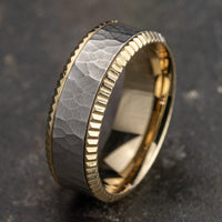 The Anderson Men's Wedding Band in 14K Yellow and White Gold - 8mm Width by Benchmark