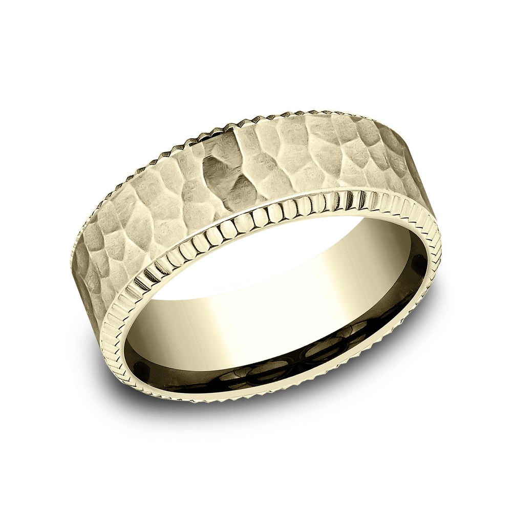 The Anderson Men's Wedding Band in 14K Yellow Gold - 8mm Width by Benchmark