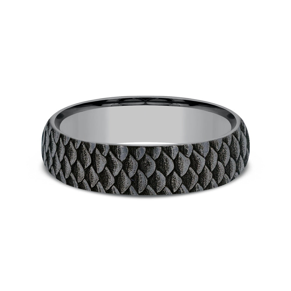 The Angler Men's Wedding Band in Grey Tantalum - 6mm Width by Brook and Branch