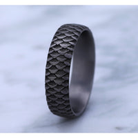 The Angler Men's Wedding Band in Grey Tantalum - 6mm Width by Brook and Branch
