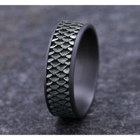 The Angler Men's Wedding Band in Grey Tantalum and 14K White Gold - 7.5mm Width by Brook and Branch