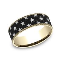The Anthem Men's Wedding Band in 14K Yellow and Grey/Black Titanium - 7.5mm Width by Brook and Branch