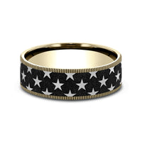 The Anthem Men's Wedding Band in 14K Yellow and Grey/Black Titanium - 7.5mm Width by Brook and Branch