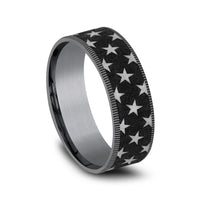 The Anthem Men's Wedding Band in Grey Tantalum and Grey/Black Titanium - 7.5mm Width by Brook and Branch