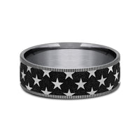 The Anthem Men's Wedding Band in Grey Tantalum and Grey/Black Titanium - 7.5mm Width by Brook and Branch