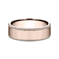 The Apex Men's Wedding Band in 14K Rose Gold - 6.5mm Width by Benchmark