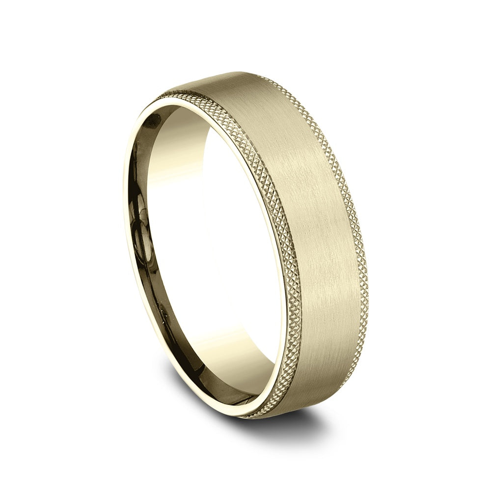 The Apex Men's Wedding Band in 14K Yellow Gold - 6.5mm Width by Benchmark