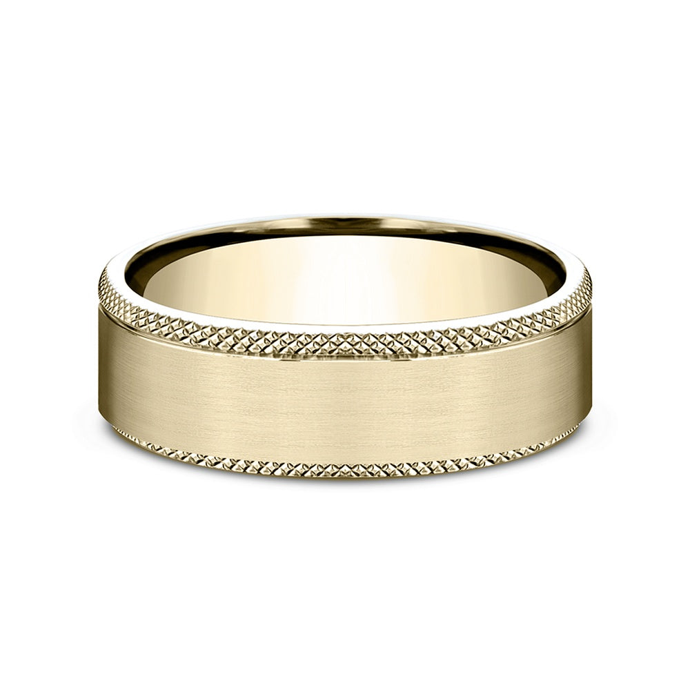 The Apex Men's Wedding Band in 14K Yellow Gold - 6.5mm Width by Benchmark