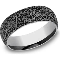The Arabesque Men's Wedding Band in Tungsten - 8mm Width by Forge