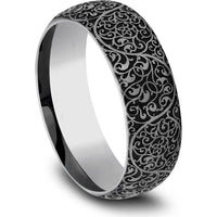 The Arabesque Men's Wedding Band in Tungsten - 8mm Width by Forge