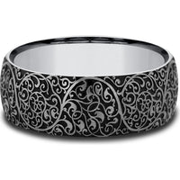 The Arabesque Men's Wedding Band in Tungsten - 8mm Width by Forge